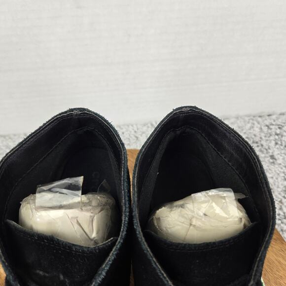 Crocs Leigh Black Suede Lace Up Casual Wedge Heel Ankle Bootie Boot Womens 6.5 - Picture 8 of 13